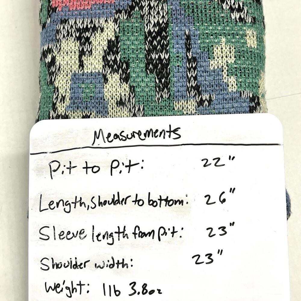 Vintage Heet Sportswear Thick Sweater Geometric Abstract Sweatshirt Sz M - Picture 10 of 10